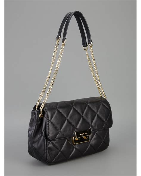 gold quilted michael kors bag|Michael Kors quilted shoulder bag.